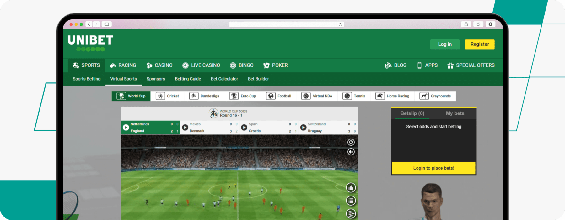 unibet football virtual betting desktop screenshot