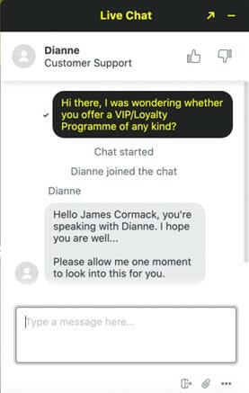 Parimatch Live Chat Screenshot