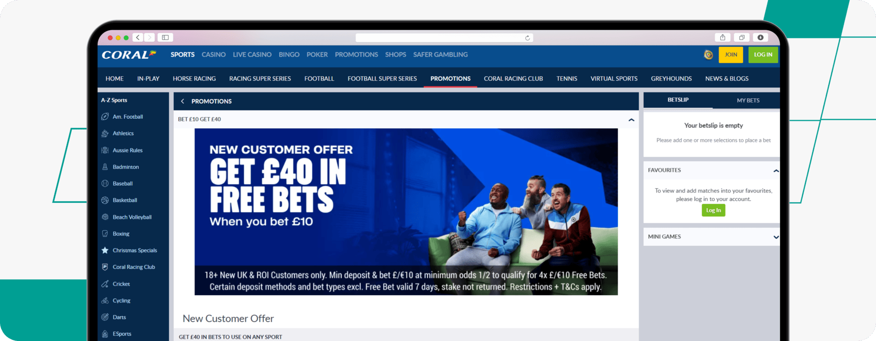 Coral bet 10 get 40 welcome offer