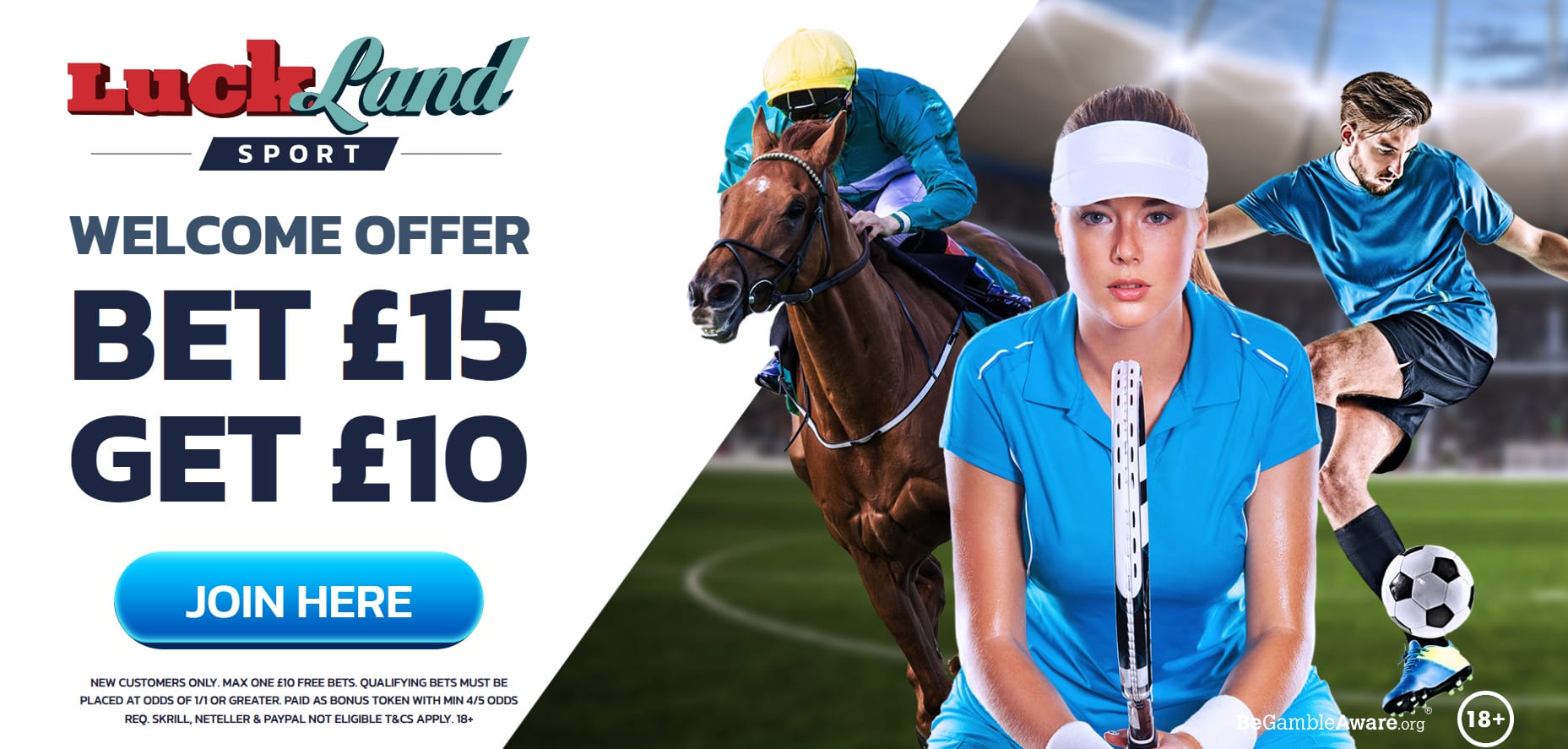 Luckland Bet 15 Get 10 Welcome Offer